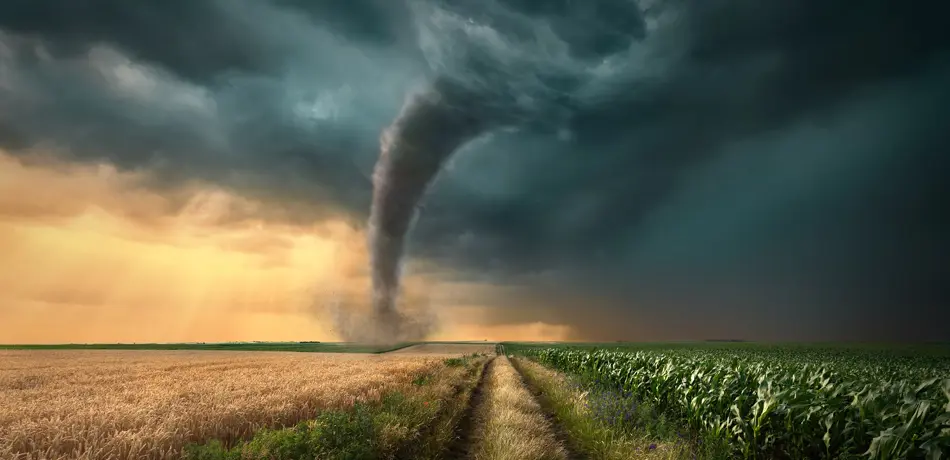 Stock image, cyclone over fields