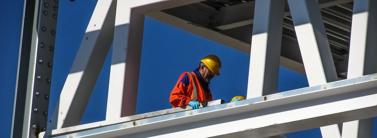 Construction worker on structure